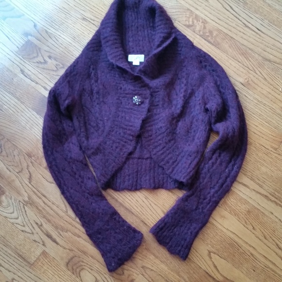 LOFT Plum Shrug Sweater Medium - Picture 2 of 8